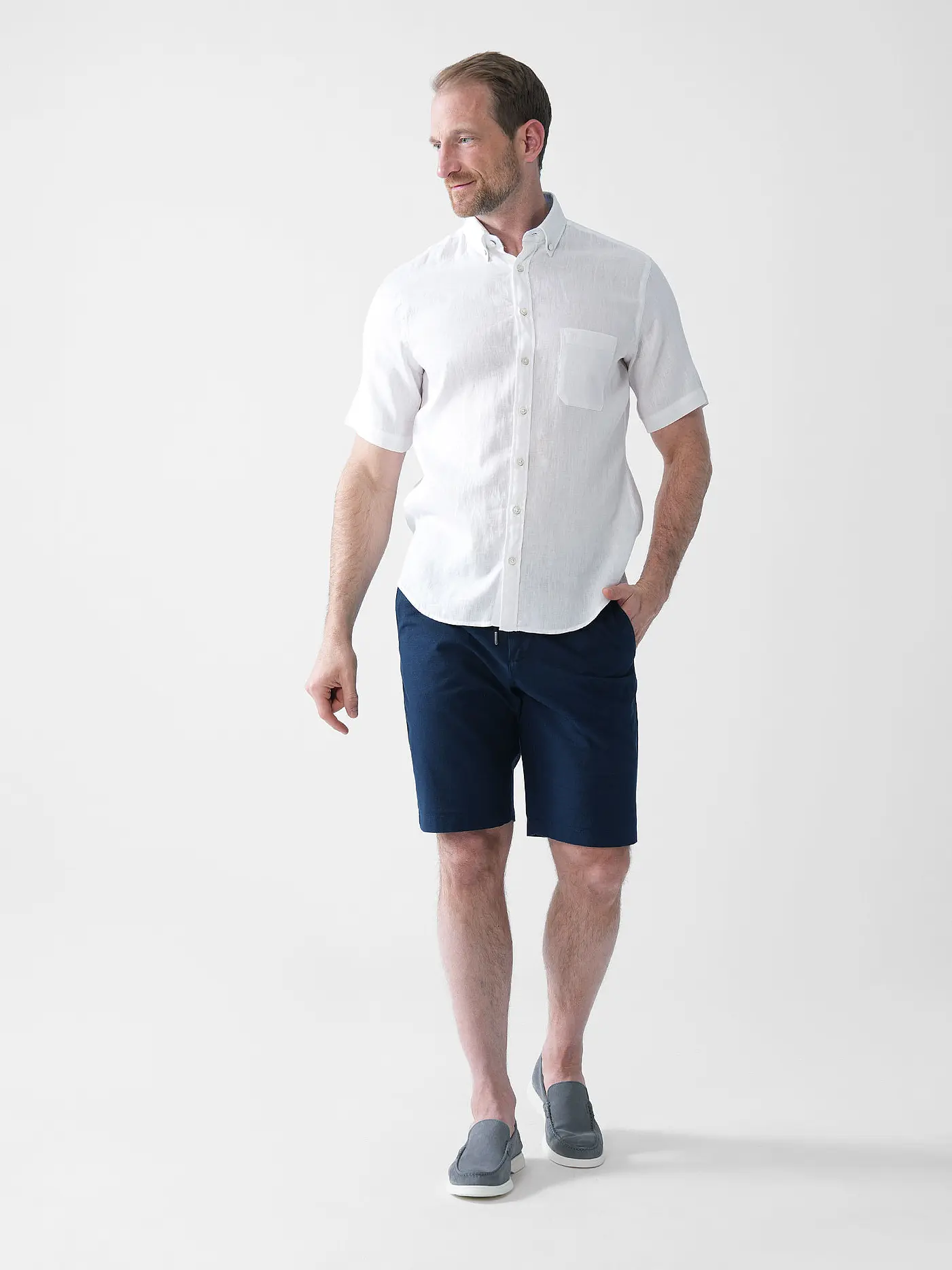 FYNCH HATTON | Leinenhemd Casual Fit | weiss